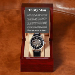 To My Man Life, Love, Best Friend – Luxury Openwork Watch